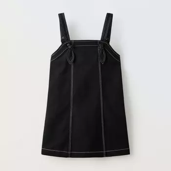 Сарафан Zara Contrasting Topstitching, черный