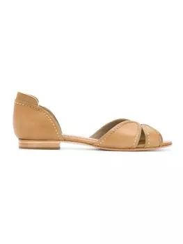 Sarah Chofakian кожаные балетки, нейтральный цвет