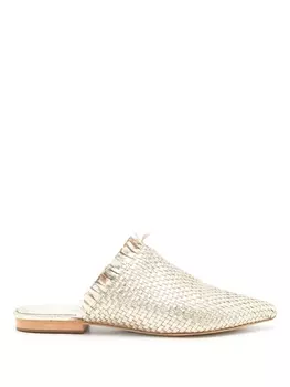 Sarah Chofakian плетеные мюли, золотистый