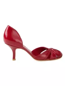 Sarah Chofakian туфли-лодочки с закругленным носком, красный
