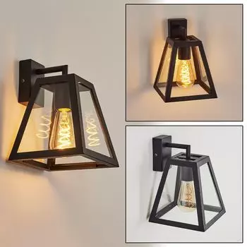 »Sarmeola« современный настенный светильник из металла/стекла черного/прозрачного цвета. hofstein, черный