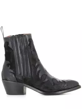 Sartore 45-миллиметровые ковбойские сапоги с аппликацией в виде пламени, черный