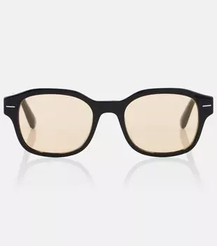 Sartorial Sunset квадратные солнцезащитные очки Brunello Cucinelli, Black/Orange