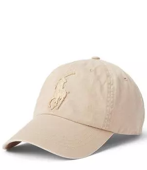 Саржевая бейсболка Polo Ralph Lauren Big Pony, бежевый