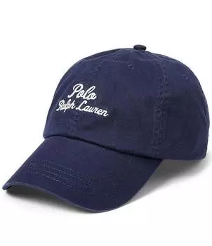 Саржевая бейсболка Polo Ralph Lauren с вышивкой, синий