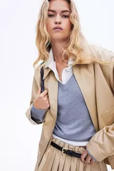 Саржевая куртка H&M, бежевый