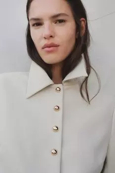 Саржевая куртка H&M, бежевый