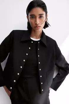 Саржевая куртка H&M, черный