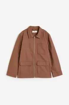 Саржевая куртка H&M, коричневый