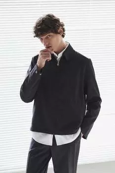 Саржевая куртка H&M, серый