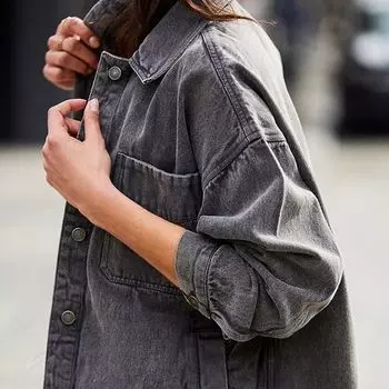 Саржевая куртка Madison City женская Free People, цвет Washed Black