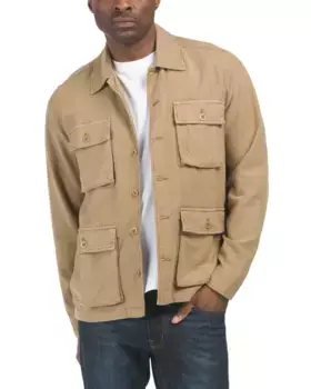 Саржевая куртка в стиле милитари Slub Lucky Brand, цвет Twill Beige