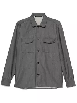 Саржевая рубашка Low Brand, черный