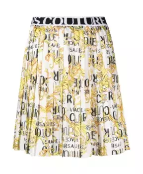 Саржевая юбка из полиэстера Versace Jeans Couture, мультиколор