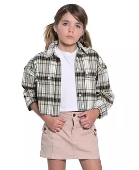 Саржевая юбка-карго для больших девочек With Jules, коричневый