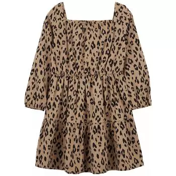 Саржевое многоярусное платье Carter's с леопардовым принтом для девочек 4–14 лет Carter's