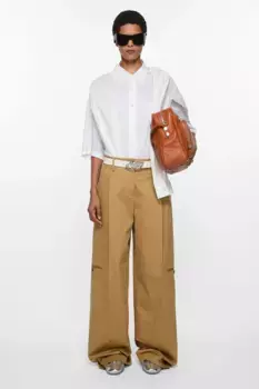 Саржевые брюки Acne Studios, цвет Faded Ochre