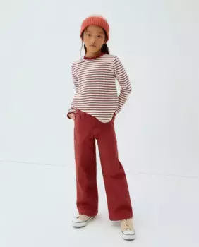 Саржевые брюки для девочки цвета-кюлота Kids El Corte Ingls, бордовый