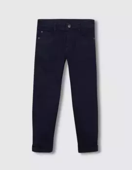 Саржевые брюки для мальчика с пятью карманами из однотонной ткани Gocco, темно-зеленый