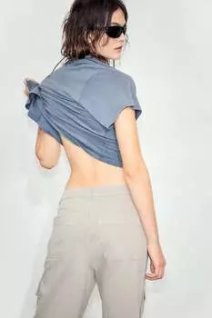 Саржевые брюки карго H&M, бежевый