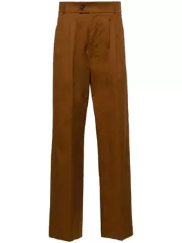 Саржевые брюки прямого кроя Patrizia Pepe, коричневый