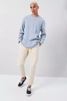 Саржевые джоггеры на шнурке Forever 21, хаки