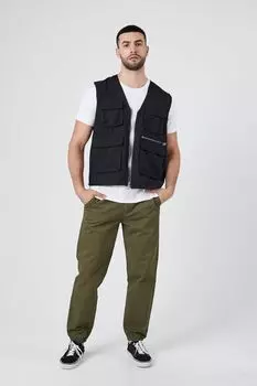 Саржевые джоггеры на шнурке Forever 21, оливковый