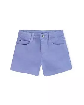 Саржевые шорты для девочек с карманами Knot, светло-синий