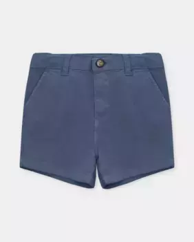 Саржевые шорты для мальчиков с карманами и петлями для ремня на талии Martn Aranda, тёмно-синий
