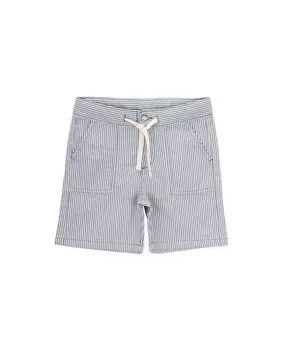 Саржевые шорты для мальчиков с полосками и кулиской Knot, синий
