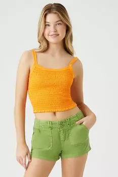 Саржевые шорты карго Forever 21, зеленый