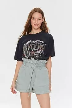 Саржевые шорты с поясом в виде бумажного пакета Forever 21