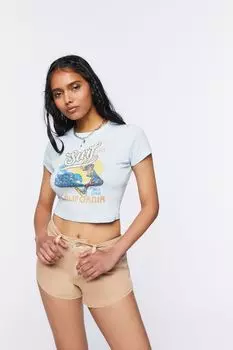 Саржевые шорты с закругленным краем Forever 21, коричневый