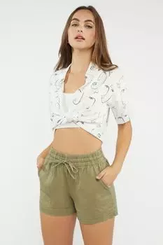 Саржевые шорты с завязками на талии Forever 21