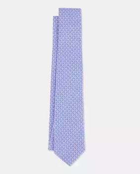 Саржевый галстук «Фантазийный след» Emidio Tucci, цвет Celeste