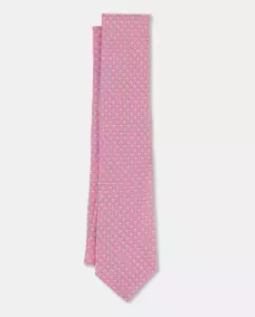Саржевый галстук «Фантазийный след» Emidio Tucci, розовый
