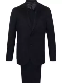 Саржевый костюм с однобортным пиджаком Lardini, синий