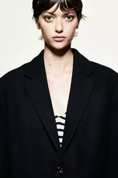Саржевый пиджак H&M, черный
