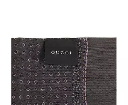 Саржевый шарф унисекс Gucci из шелка с цветочным принтом, цвет Brown Green