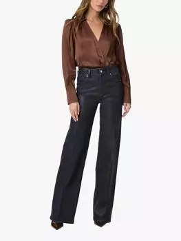 Сашины джинсы с высокой посадкой и широкими штанинами PAIGE, цвет Glazed Indigo Coat