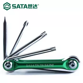 SATA 05566 Набор шестигранных головок и отверток 8-в-1