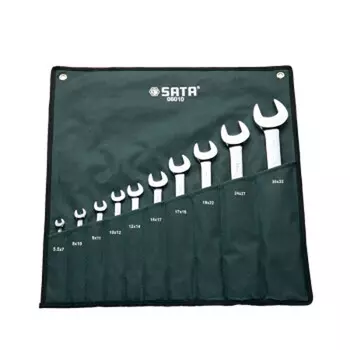 SATA 08010 Набор двойных рожковых ключей (набор из 10 предметов, полностью полированные)/индивидуальный набор