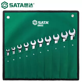 SATA 08022 набор гаечных ключей открытый цвет сливы, набор гаечных ключей двойного назначения, гаечный ключ для цветка сливы, хром-ванадиевая сталь, набор из 10 предметов, 8-19 мм