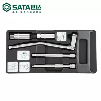 SATA 09003 Набор из 5 гильз для свечей зажигания серии 10 мм 09003