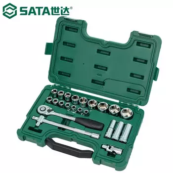 SATA 09005 Набор инструментов Набор инструментов для авторемонта Машинный ремонт Комбинированный инструмент Набор ключей с трещоткой Ящик для инструментов Набор из 23 предметов 12,5 мм