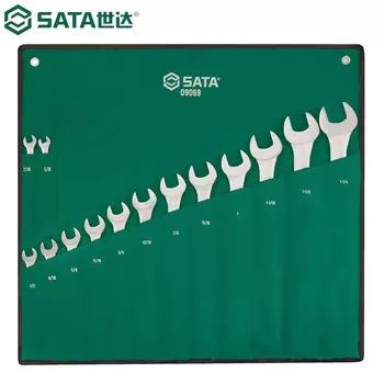SATA 09069 Набор дюймовых полированных ключей двойного назначения из 14 предметов