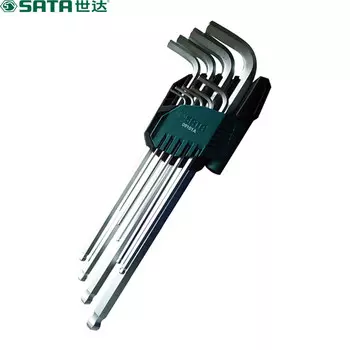 SATA 09101A Набор из 9 шестигранных ключей с удлиненной шаровой головкой из хромованадиевой стали