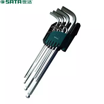 SATA 09101A Набор из 9 шестигранных ключей с удлиненной шаровой головкой из хромованадиевой стали