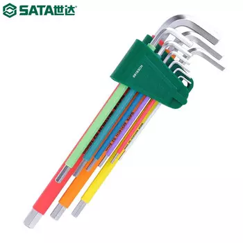 SATA 09103CH Набор специальных длинных шестигранных ключей серии Rainbow из 9 предметов