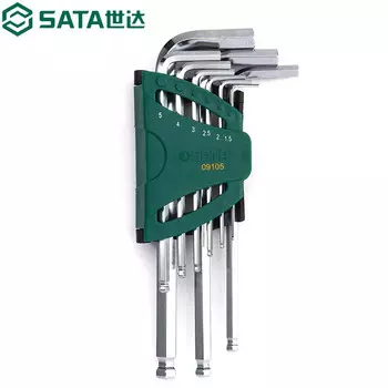SATA 09105 Набор шестигранных ключей с удлиненной шаровой головкой, 9 предметов, корпоративная настройка